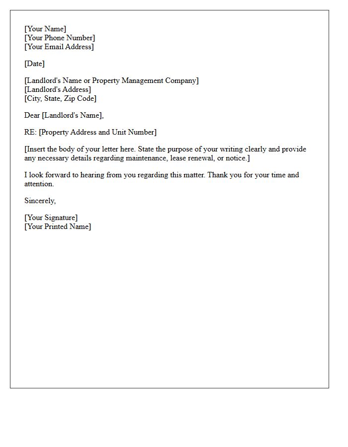 Formal Salutation to Landlord