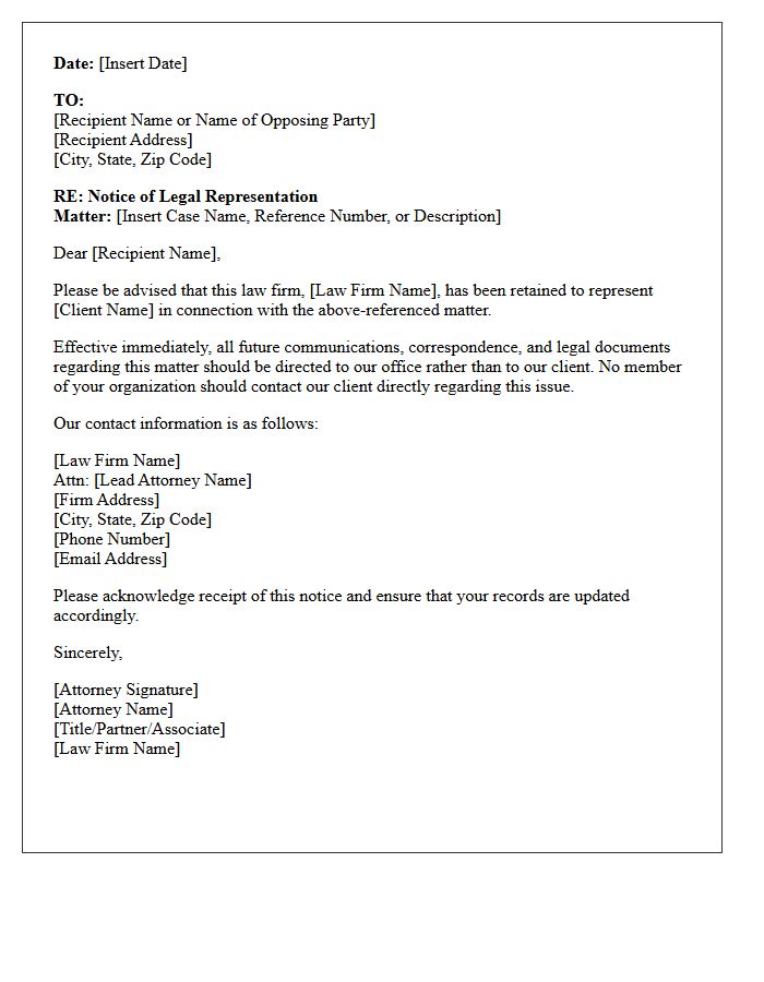 Declaration of Law Firm Representation