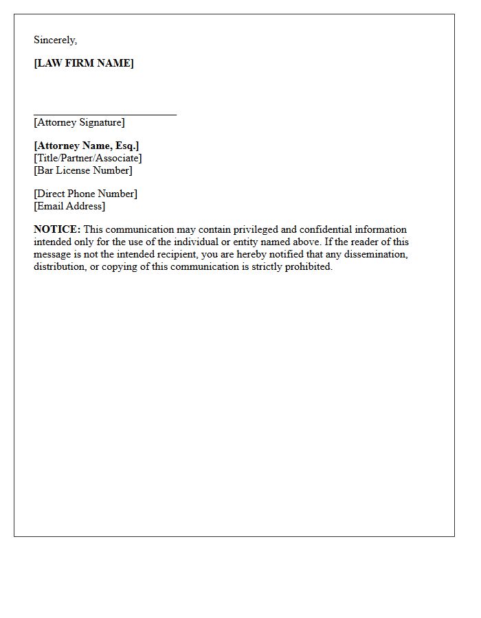 Formal Law Firm Sign-Off and Attorney Signature