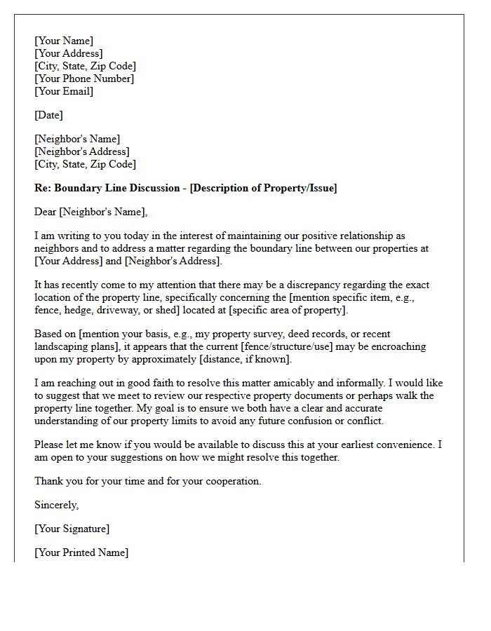 Initial Good Faith Boundary Dispute Resolution Letter