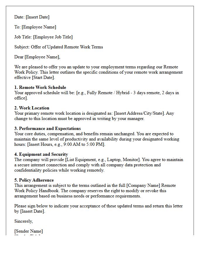 Updated Remote Work Policy Offer Letter