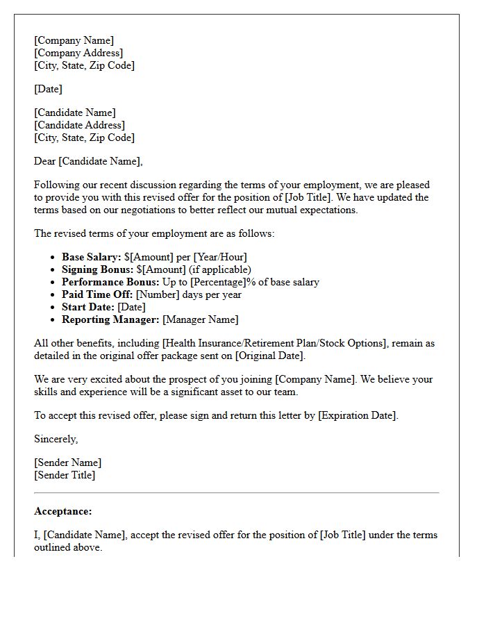 Post-Negotiation Revised Offer Letter