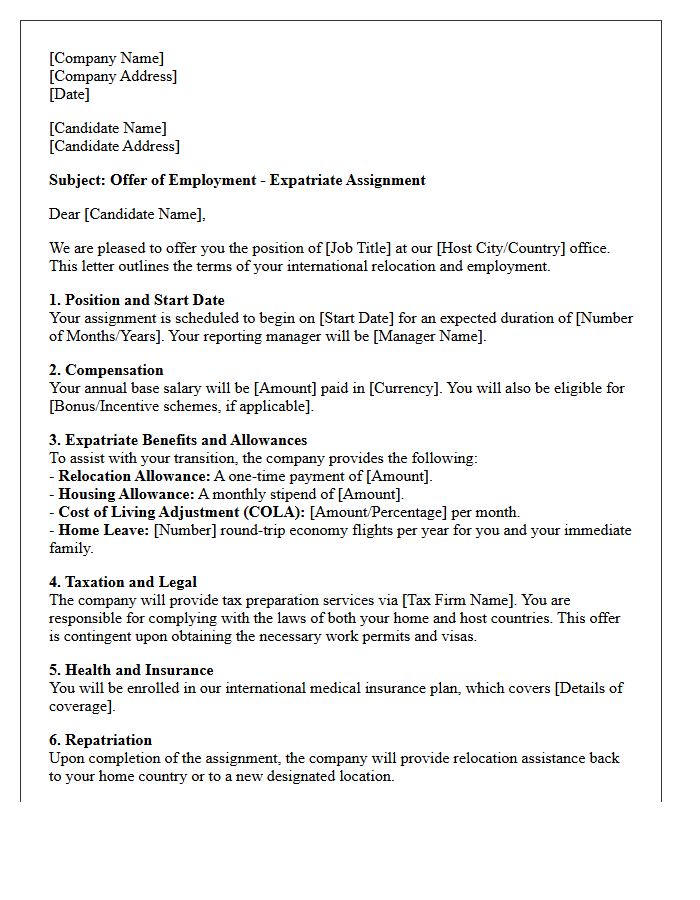 Expatriate Relocation Offer Letter