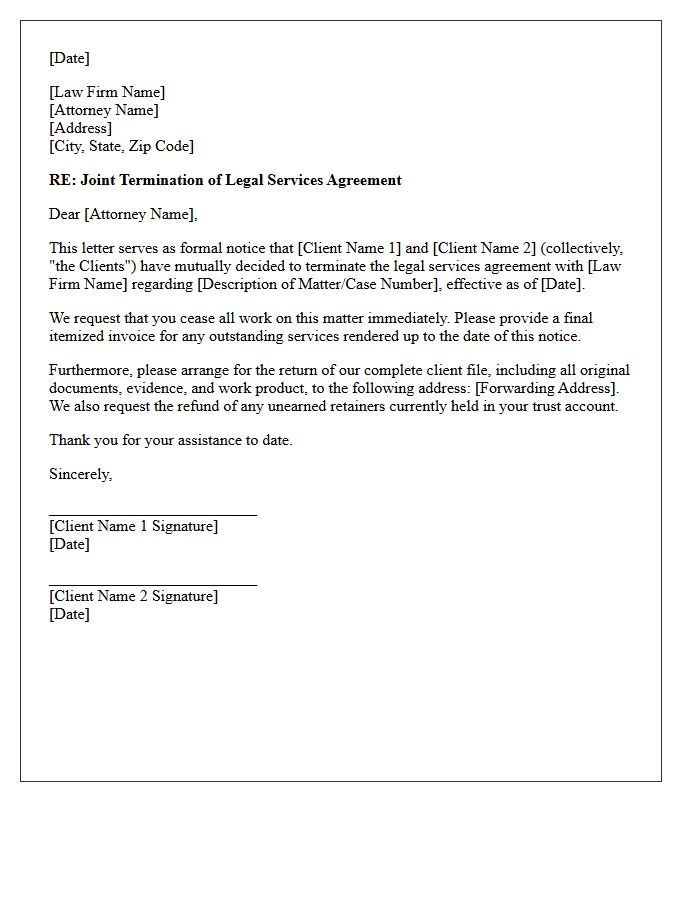 Joint Termination Of Legal Services Agreement Letter