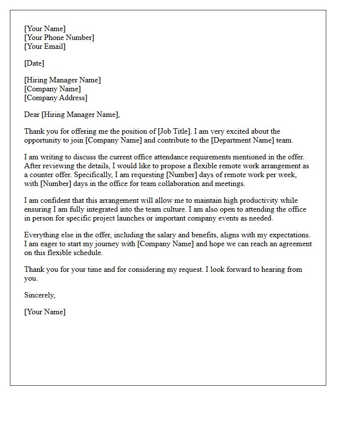 Flexible Remote Work Counter Offer Letter