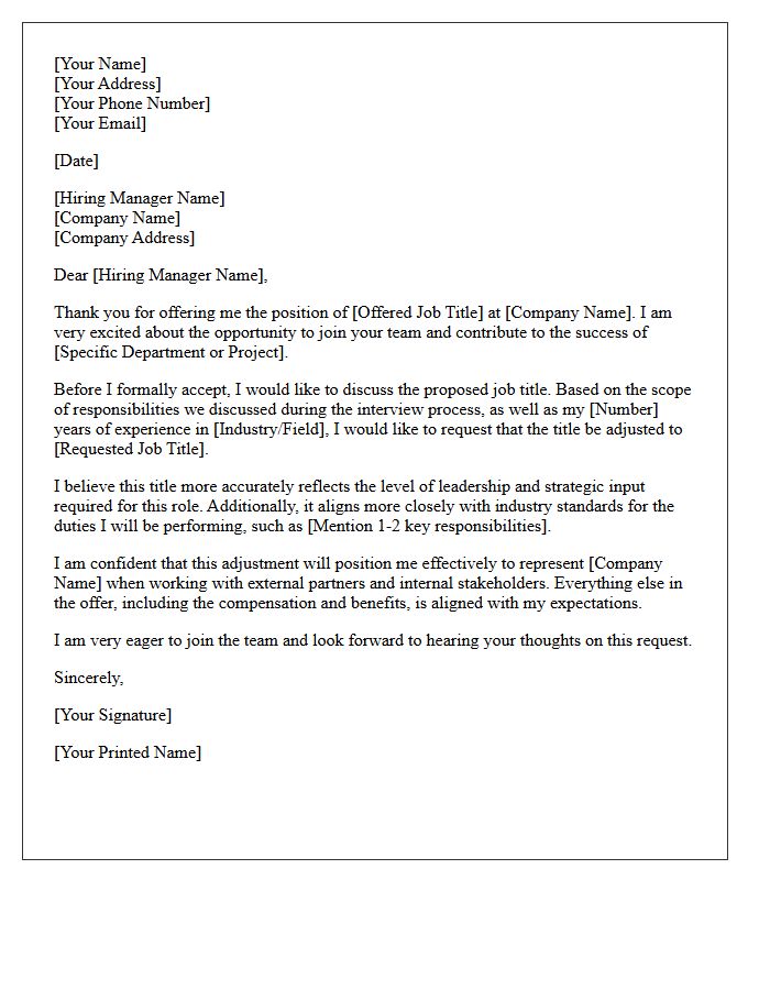 Job Title Upgrade Counter Offer Letter