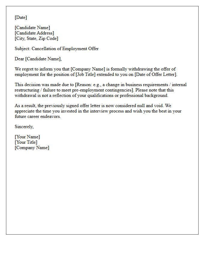 Cancellation of Offer Letter Notice