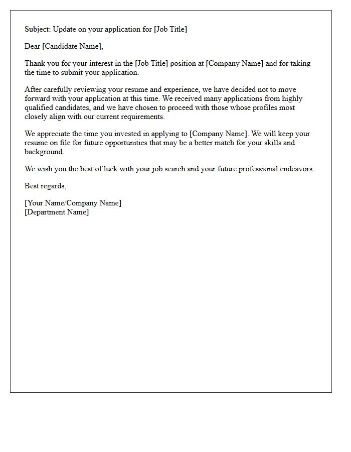 Standard Post-Resume Screening Rejection Letter