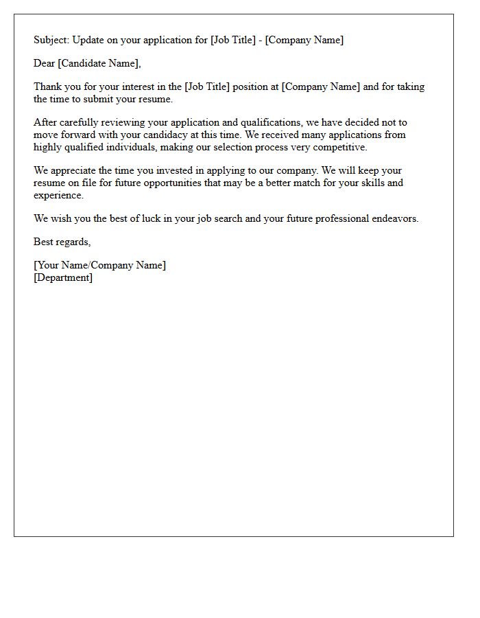 Initial Resume Review Decline Letter