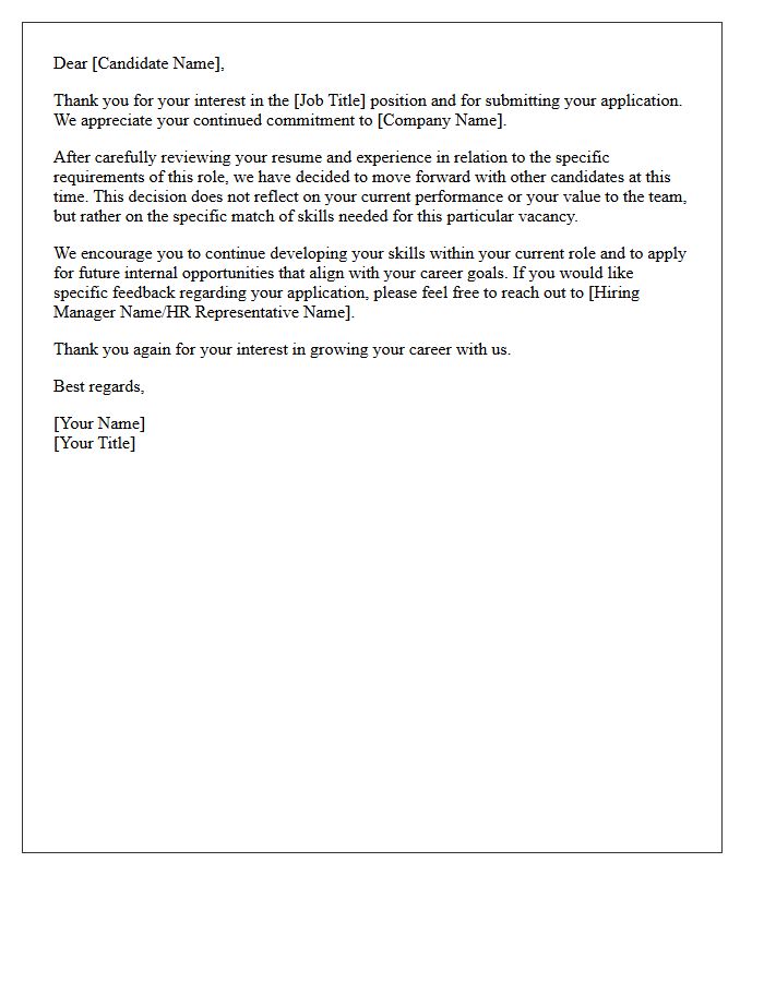 Internal Candidate Resume Screening Rejection Letter