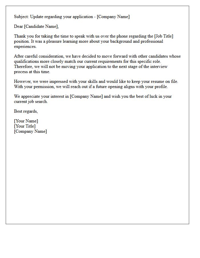 Keep On File For Future Opportunities Post-Phone Interview Rejection Letter