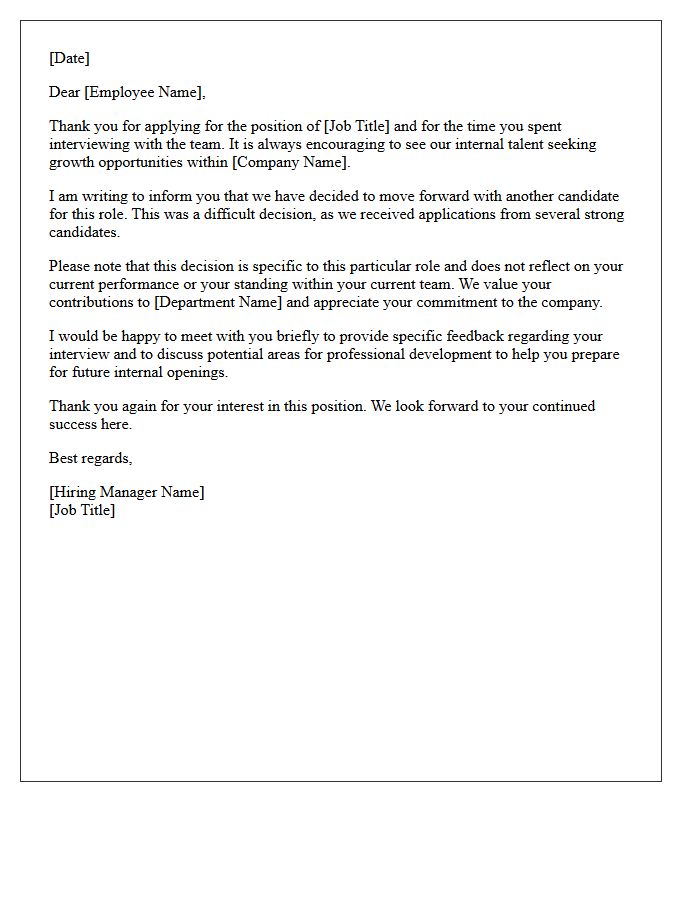 Standard Internal Promotion Rejection Letter