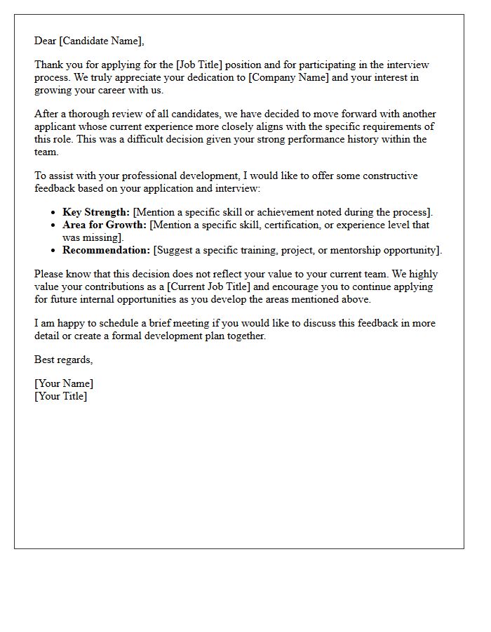 Constructive Feedback Internal Promotion Rejection Letter