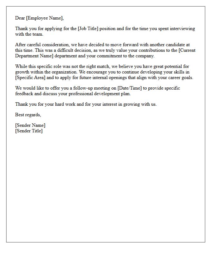 Future Opportunities Internal Promotion Rejection Letter
