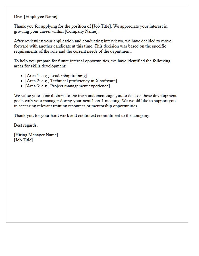 Skills Development Internal Promotion Rejection Letter