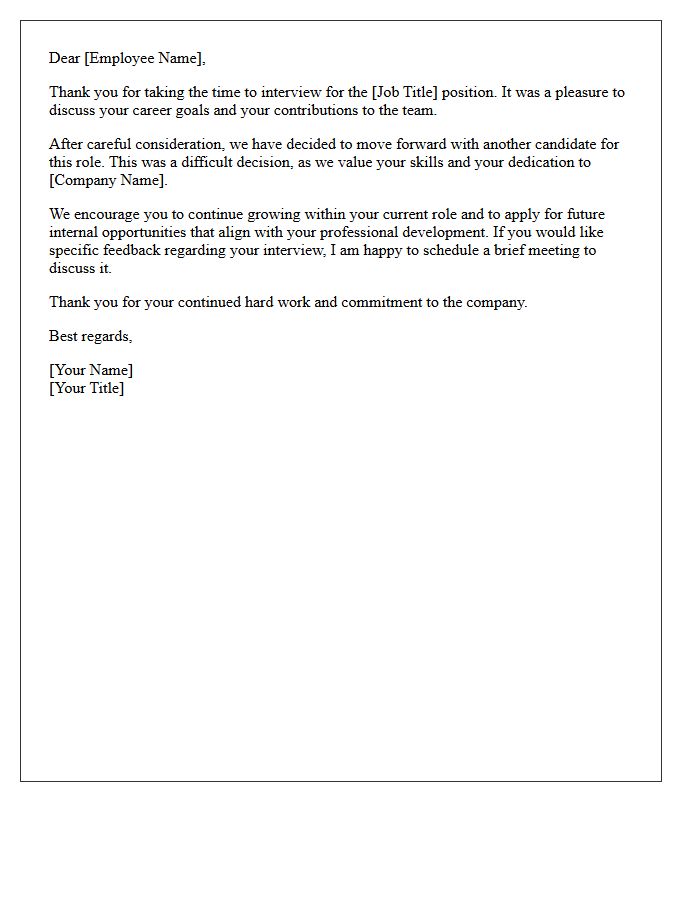 Interview Follow-Up Internal Promotion Rejection Letter