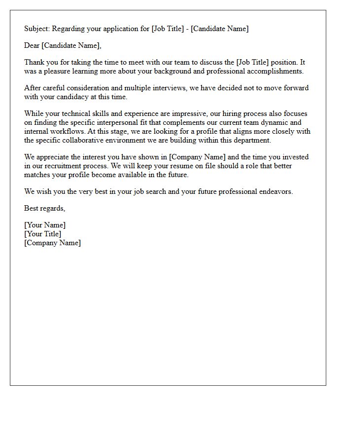 Team Dynamic Incompatibility Rejection Letter