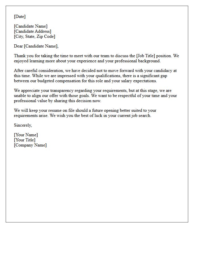 Unaligned Compensation Goals Rejection Letter