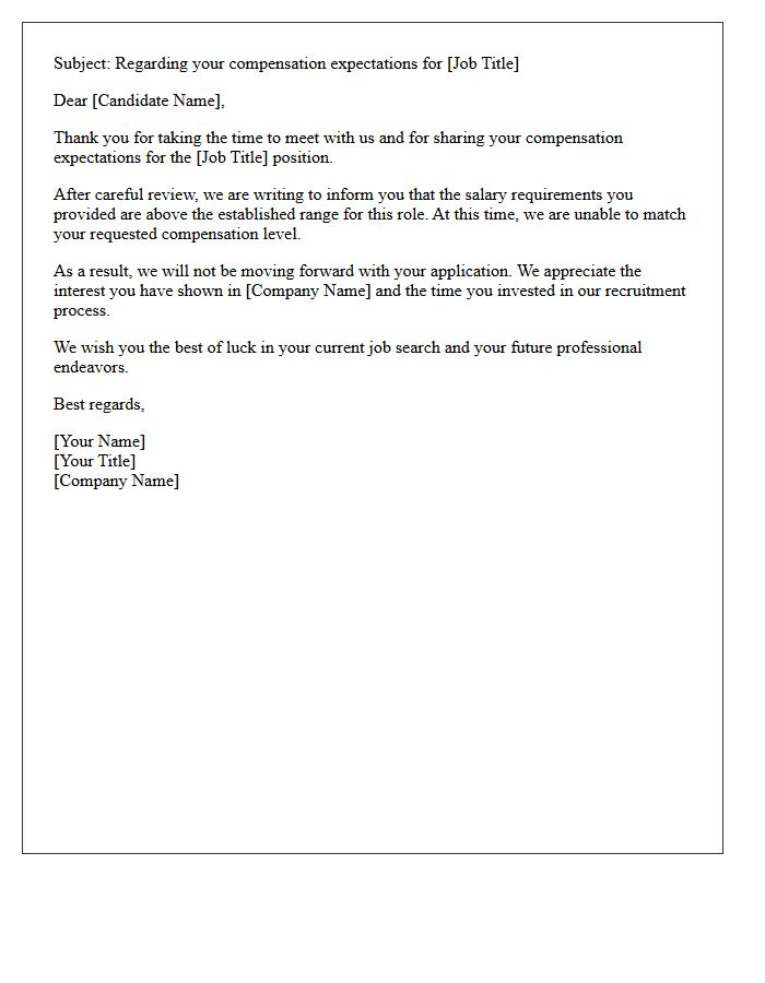 Above Range Compensation Expectation Rejection Letter