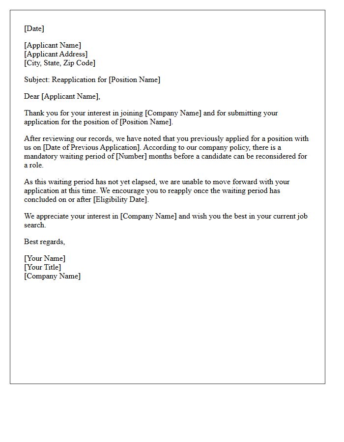Waiting Period Reapplication Rejection Letter