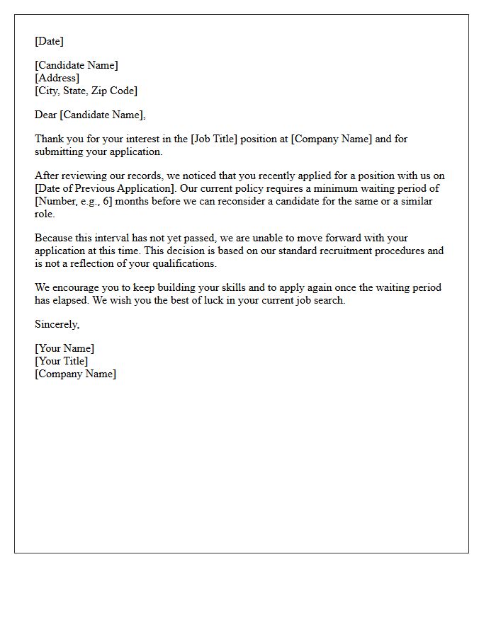 Short Interval Reapplication Rejection Letter
