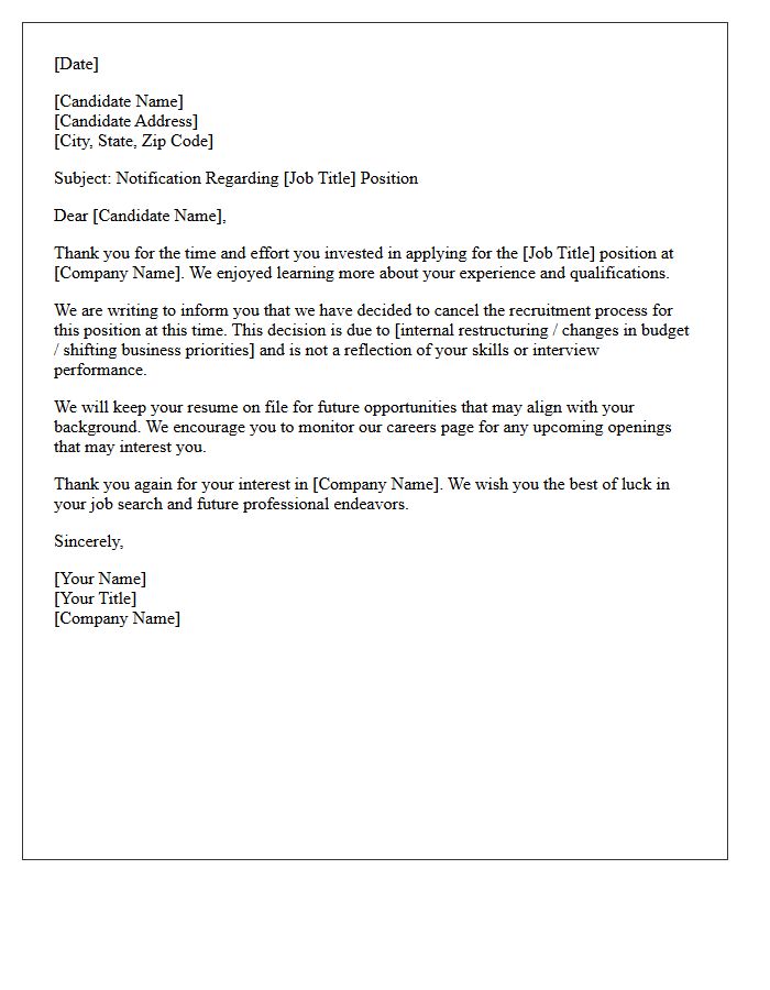 Employment Position Cancellation Rejection Letter