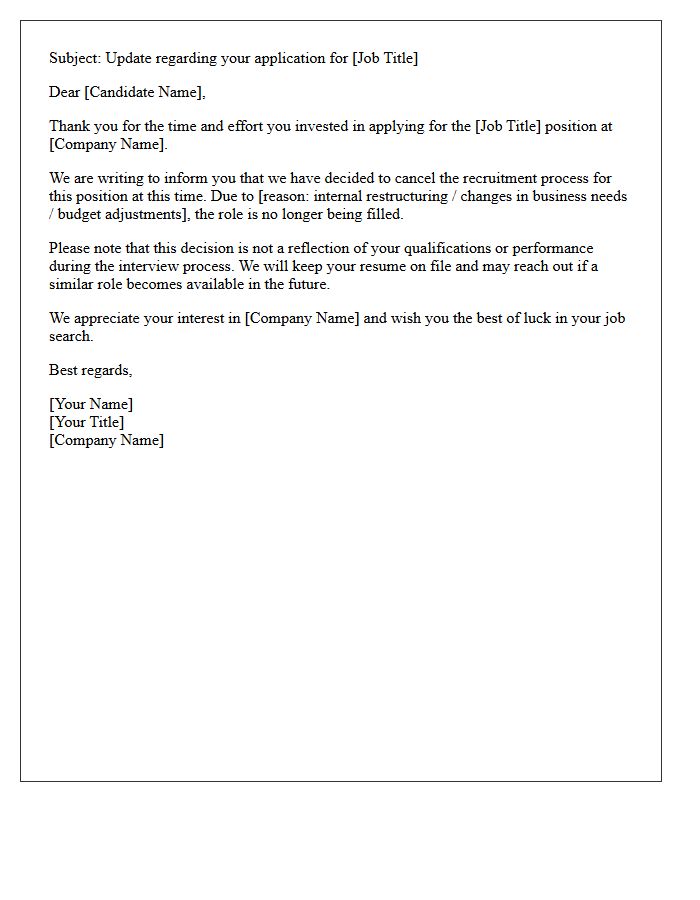 Standard Position Cancellation Candidate Rejection Letter