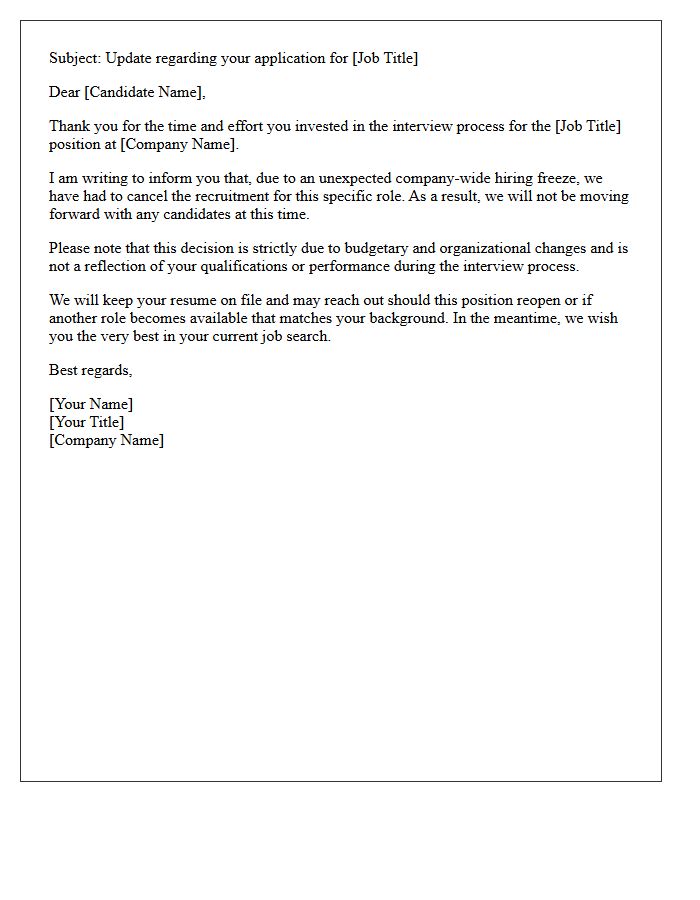 Hiring Freeze Position Cancellation Rejection Letter