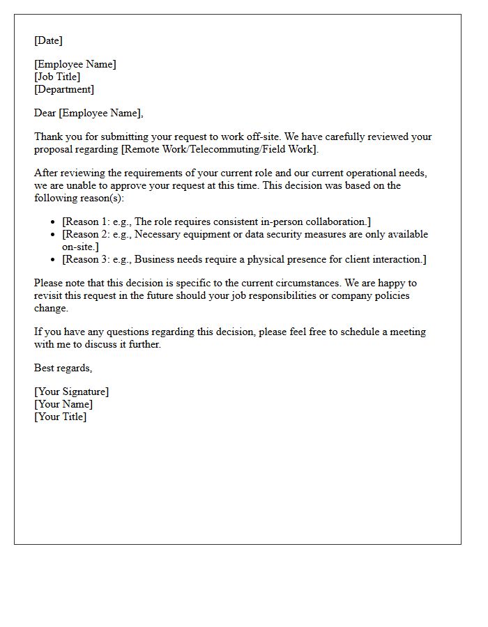 Off-Site Work Request Denial Letter