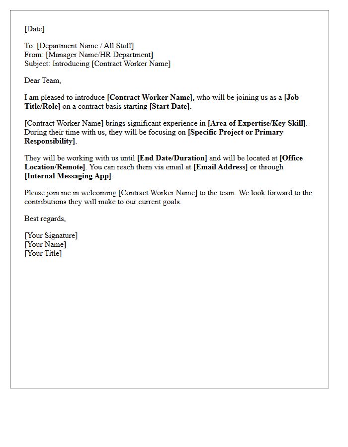 Contract Worker Introduction Letter