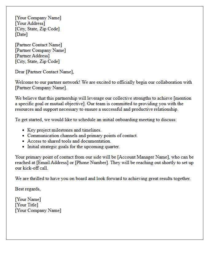 External Partner Welcome and Engagement Letter