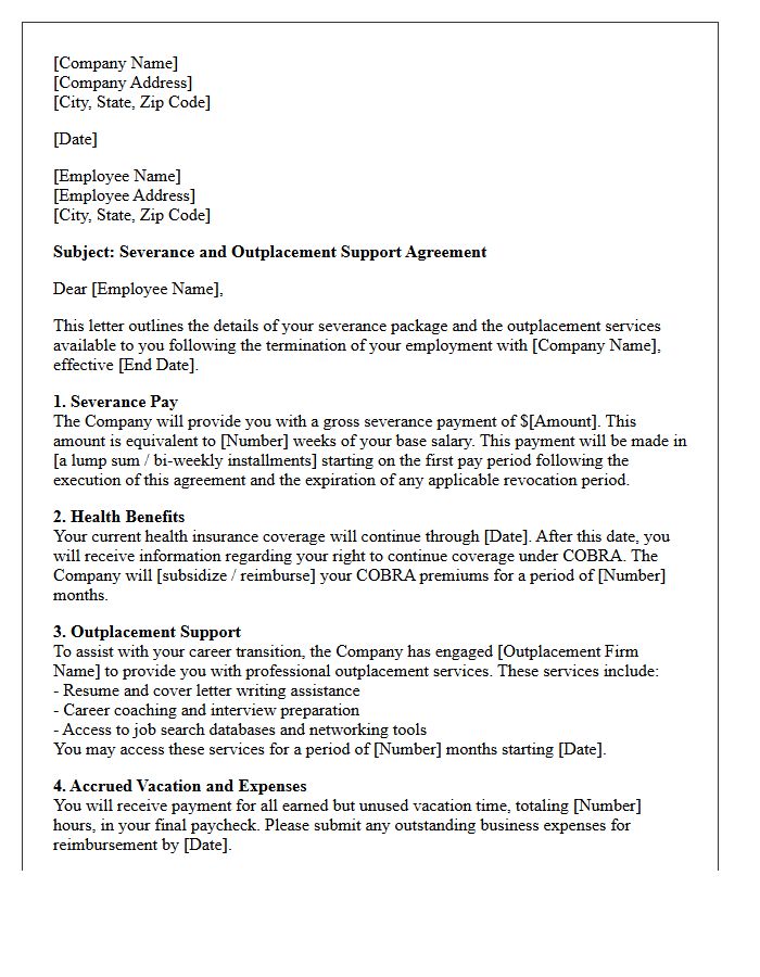 Severance and Outplacement Support Letter