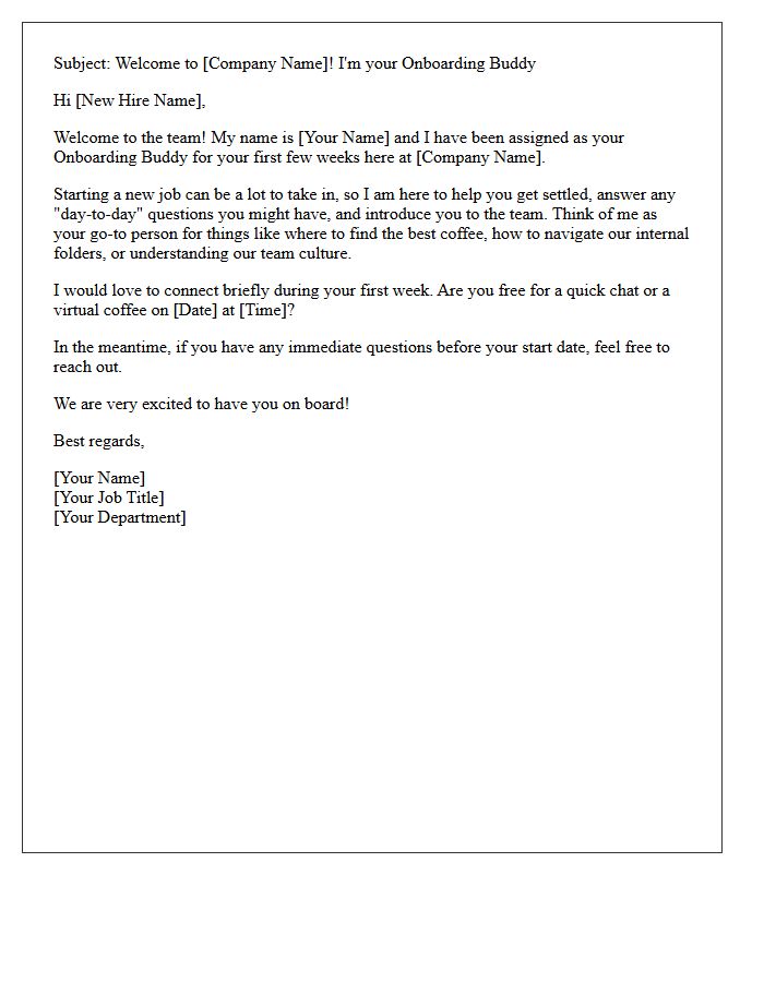 Onboarding Buddy Introductory Welcome Letter