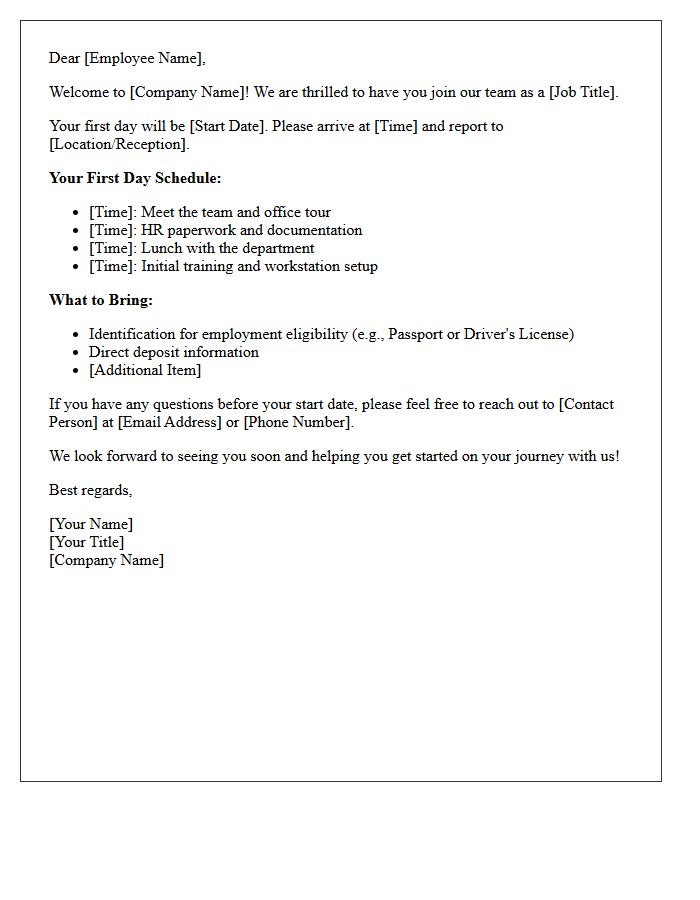 New Employee Onboarding Welcome Letter