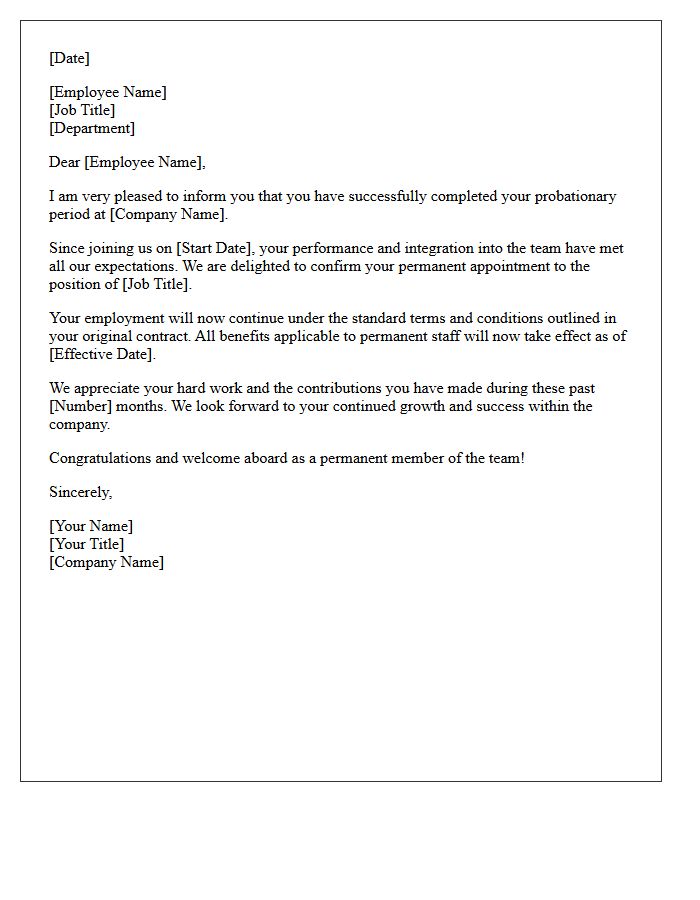 End of Probation Welcome Letter