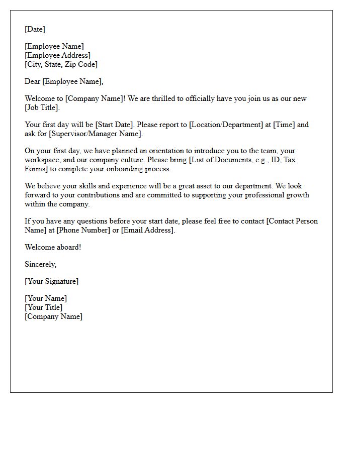 Welcome to the Team Official Letter