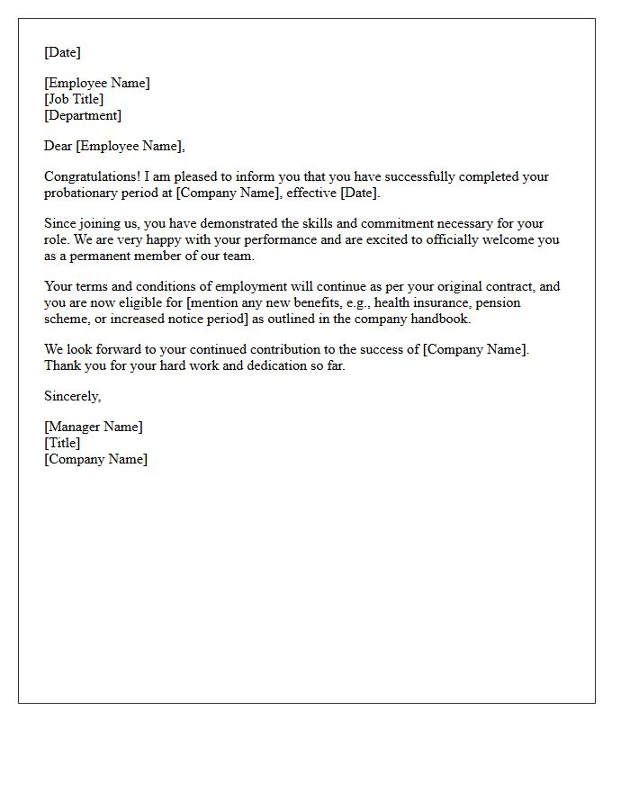 Probation Completion Welcome Letter