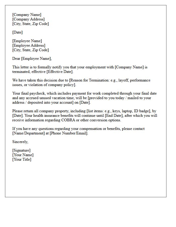 Termination of Employment Letter