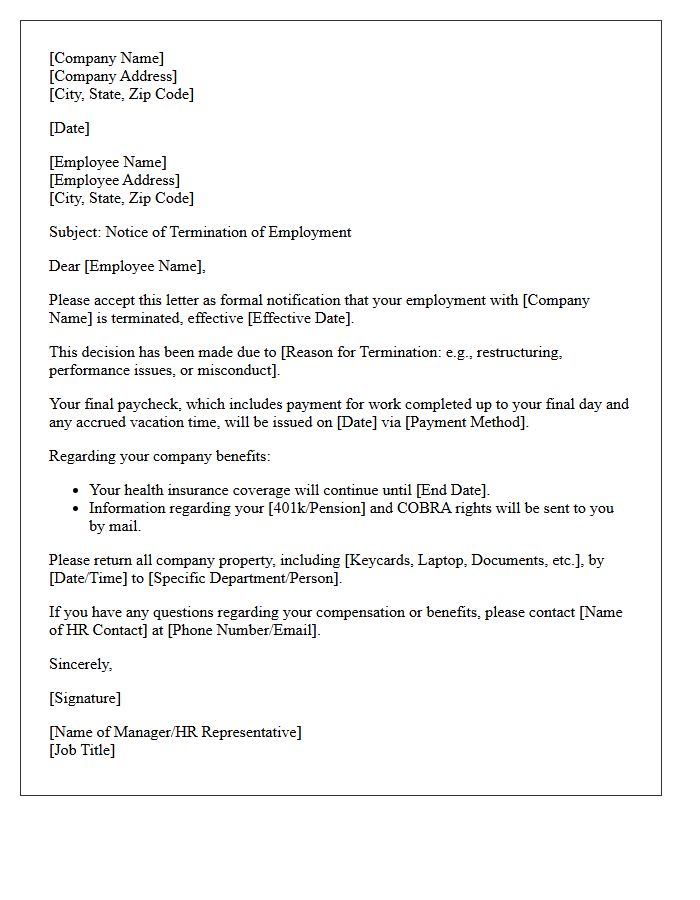 Termination of Employment Letter