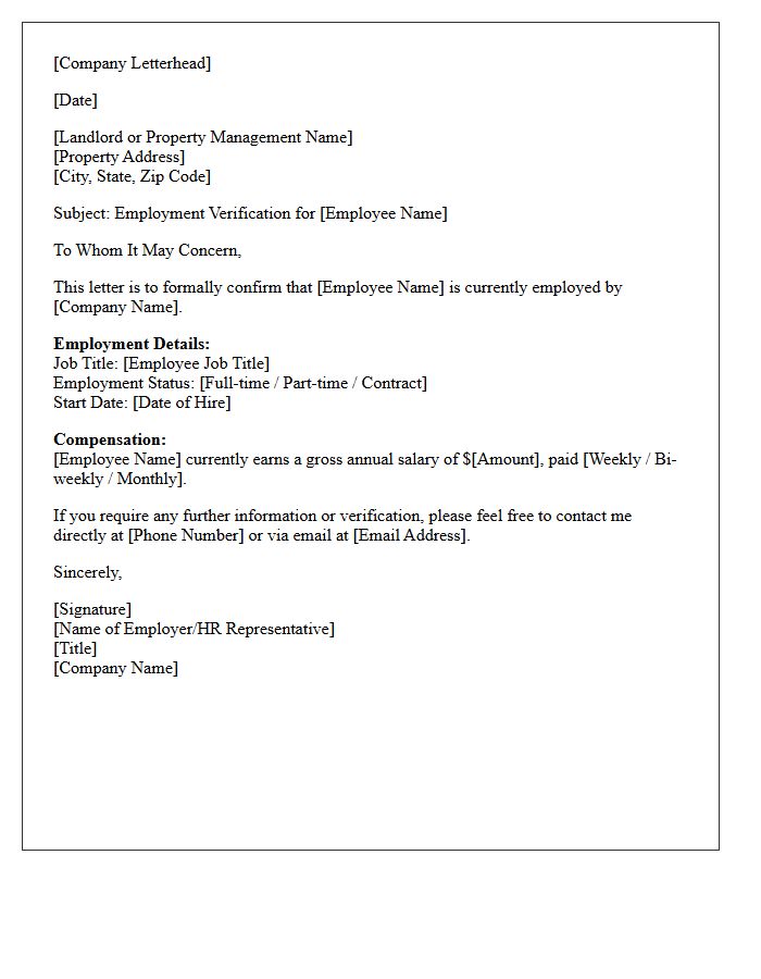 Proof Of Employment Letter For Apartment Rental