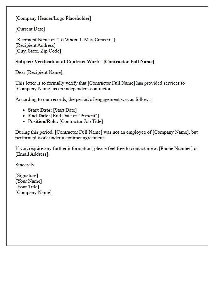 Contract Worker Dates Of Employment Verification Letter