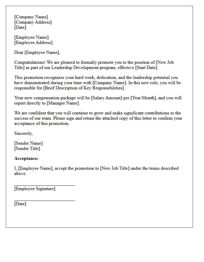 Leadership Development Promotion Letter