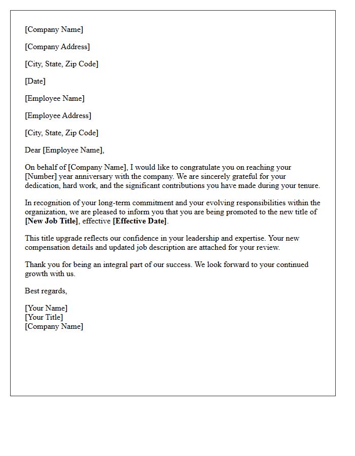 Employee Longevity and Title Upgrade Letter
