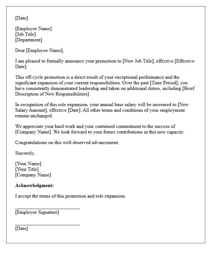 Role Expansion Off-Cycle Promotion Letter
