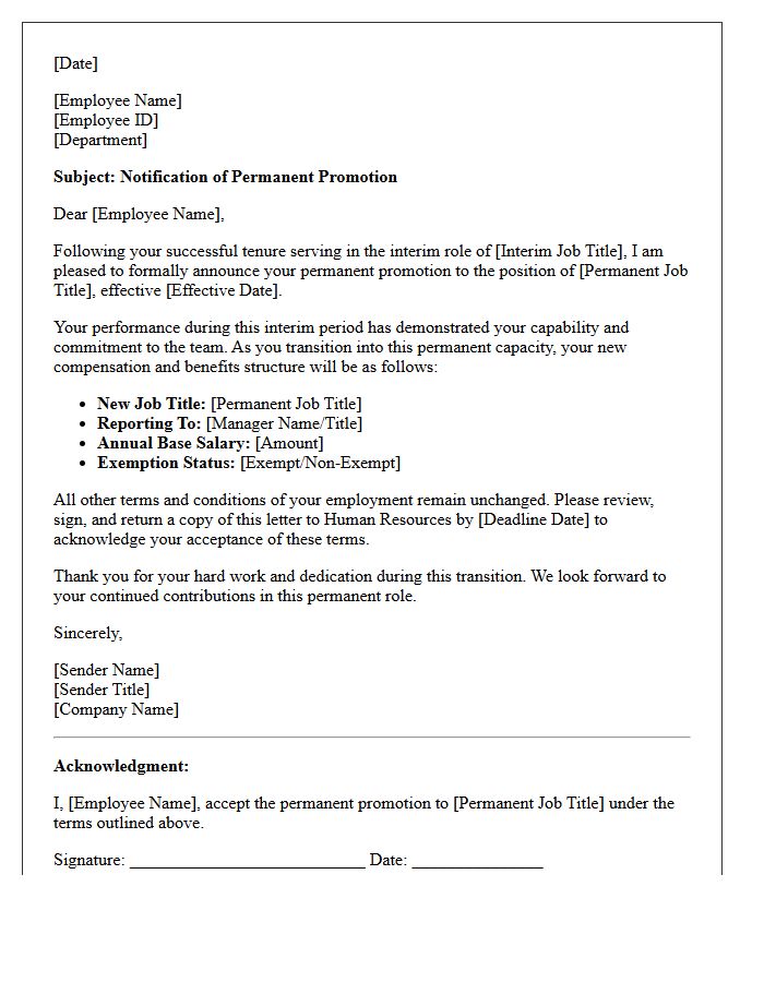 Interim to Permanent Off-Cycle Promotion Letter