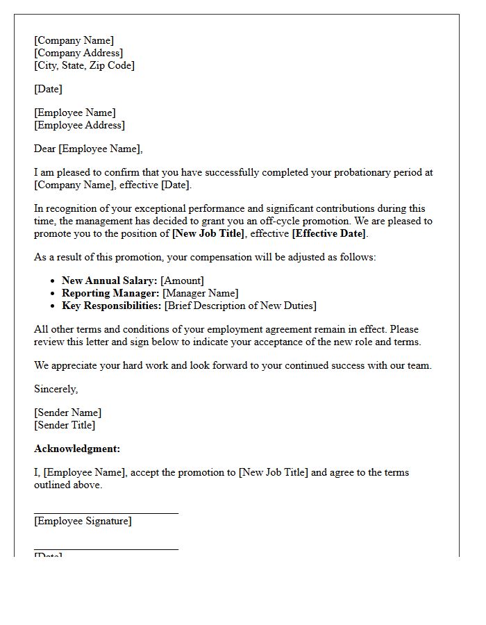 Probation Completion Off-Cycle Promotion Letter
