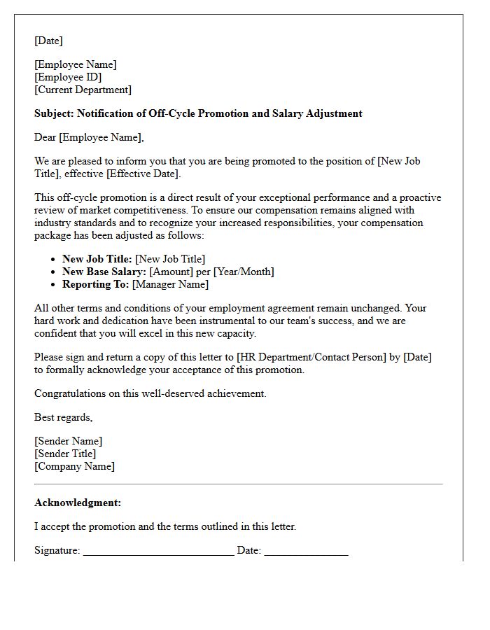 Market Competitiveness Off-Cycle Promotion Letter