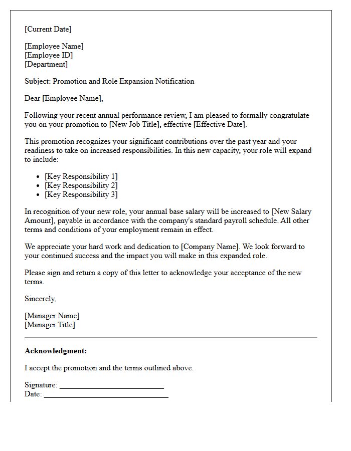 Role Expansion Annual Review Promotion Letter