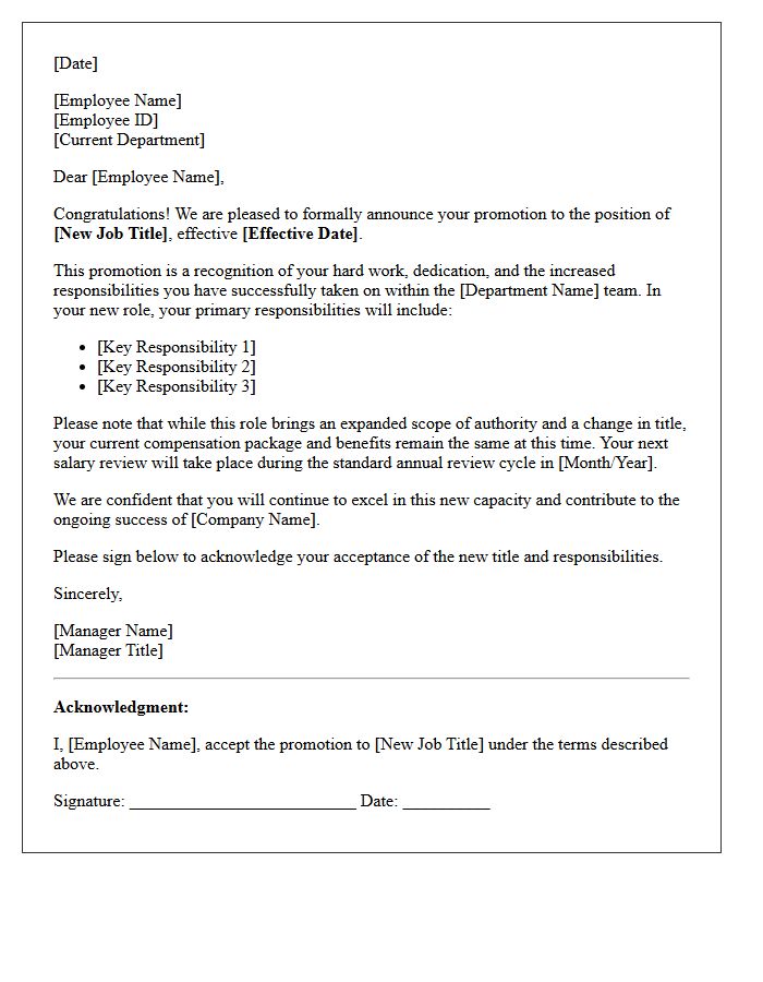 Standard Dry Promotion Letter