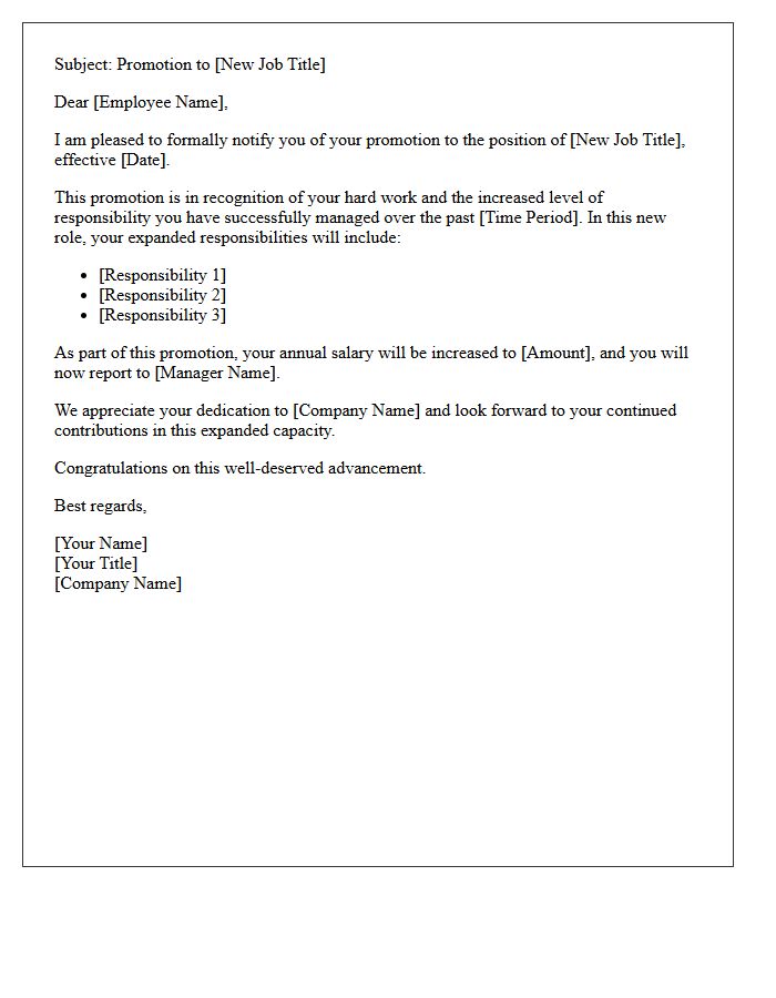 Expanded Responsibilities Promotion Letter